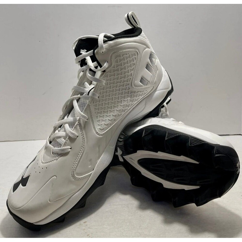 Under Armour Men's Clutch Fit Sz 14.5 Cleats Shoes White/Black #1270815-100 NWOB